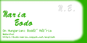 maria bodo business card